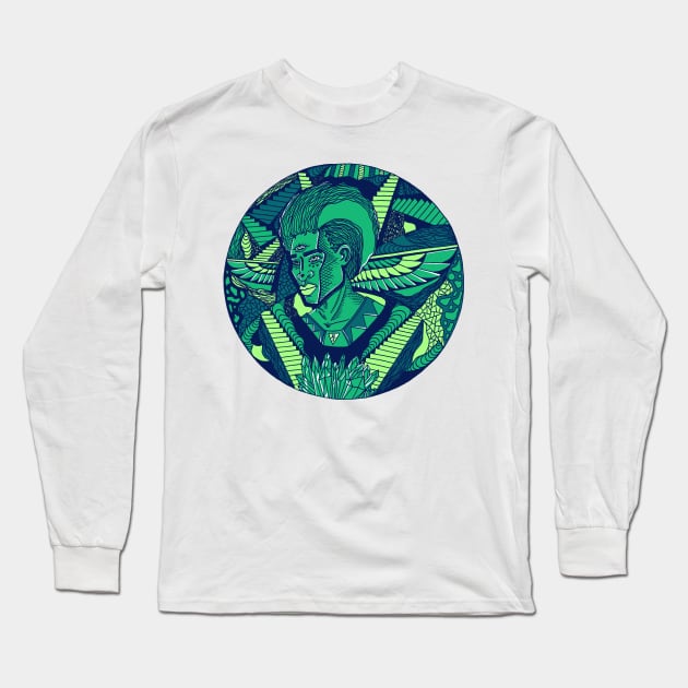 Ngreen Wise Afro King Long Sleeve T-Shirt by kenallouis